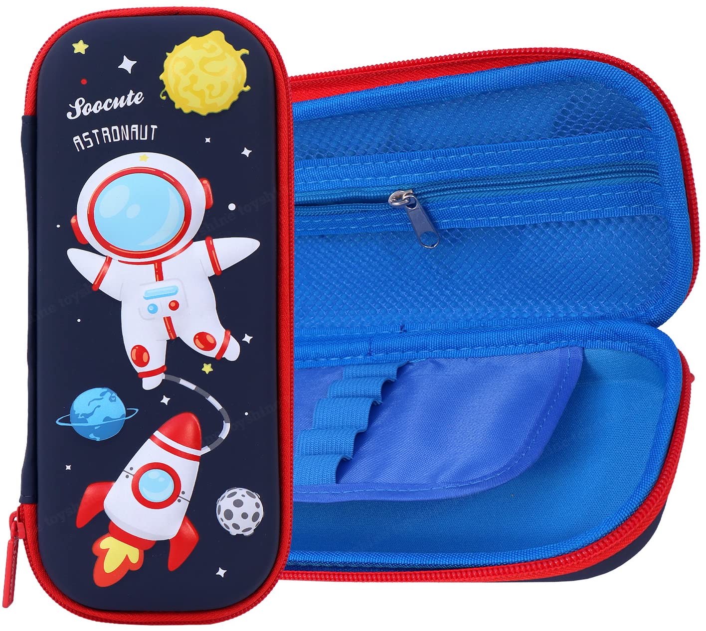 XIAOLE Binder Pencil Pouch For 3 Ring Binder, 3 Ring Binder Pencil Pouches Double Zipper Pencil Case Cosmetic Bag Metal Zipper Smoothly Uitable Well Stand